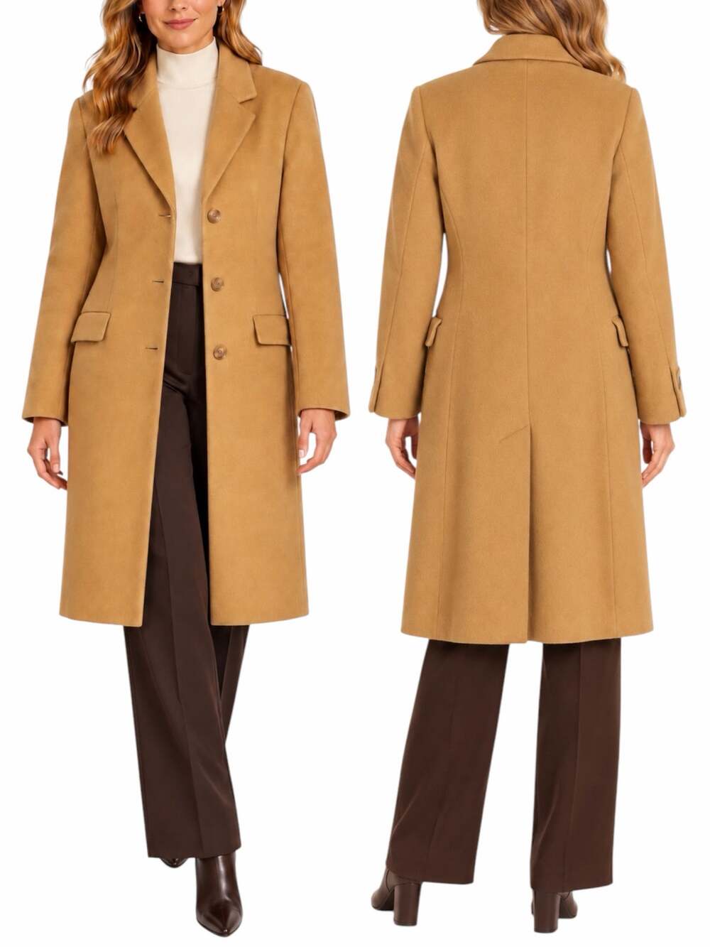 Brooks Brothers 100% Camel Hair Long Coat Camel Tan Brown Size 4